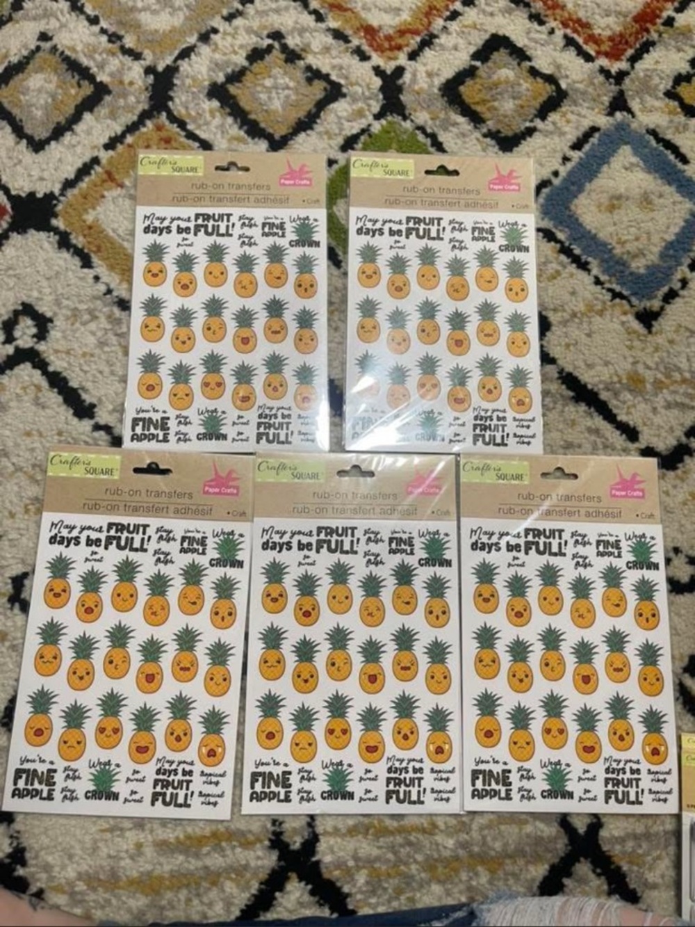 Pineapple Rub-On Transfers